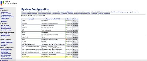 4 - EJBCA System Configuration