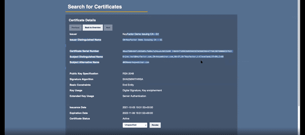 7 - EJBCA Search for Certificates 7 - EJBCA Search for Certificates
