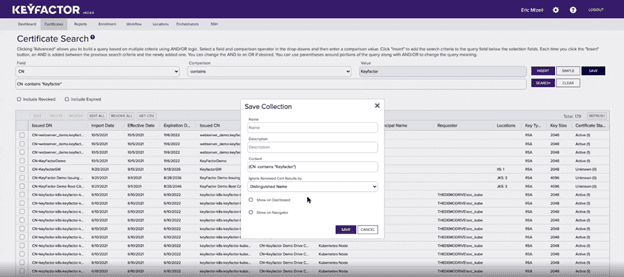 8 - Keyfactor Search for Certificates