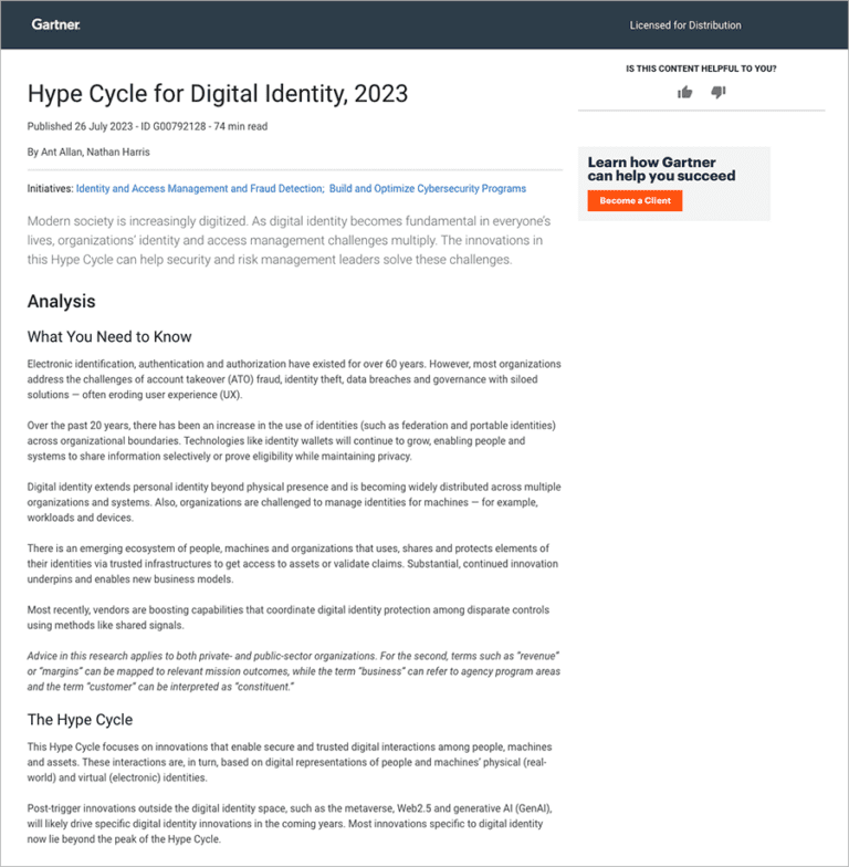Gartner® On the Future of Digital Identity