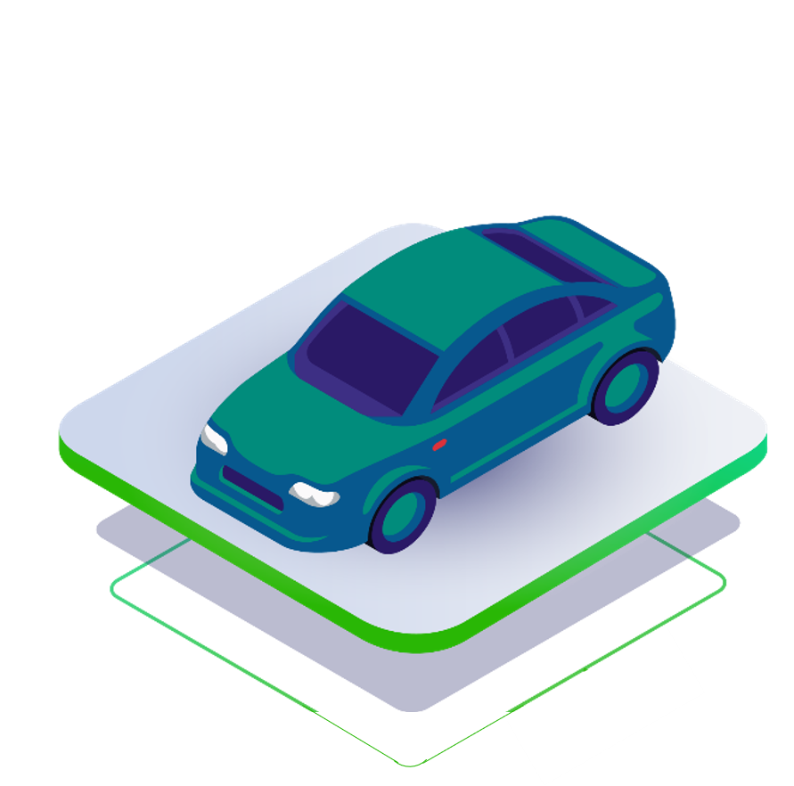 graphic illustration of car on square tile