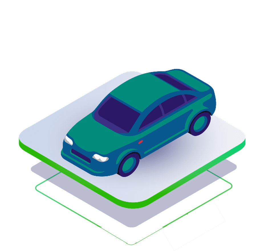 graphic illustration of car on square tile