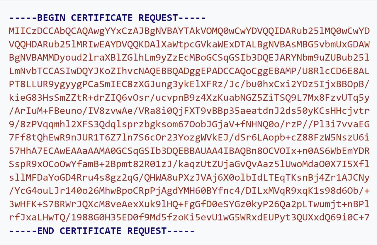 Certificate Signing Request (CSR)
