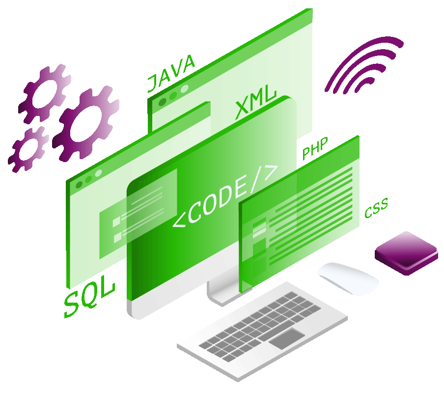 illustration of code on a computer screen