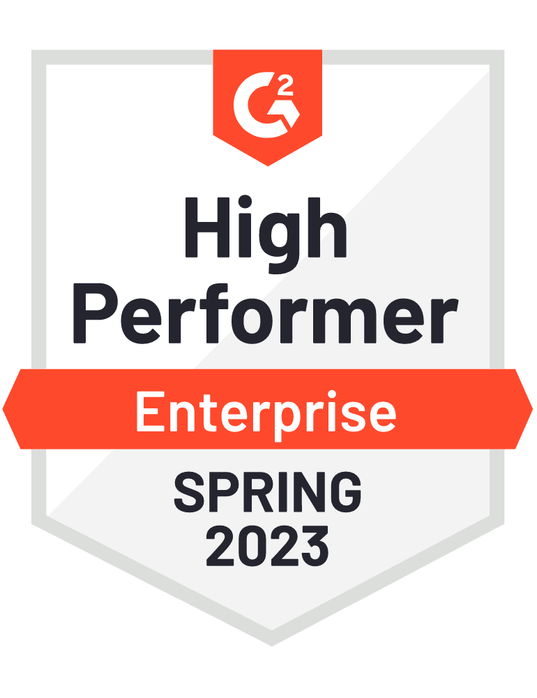 award for winning the 2023 Spring High Performer for enterprise