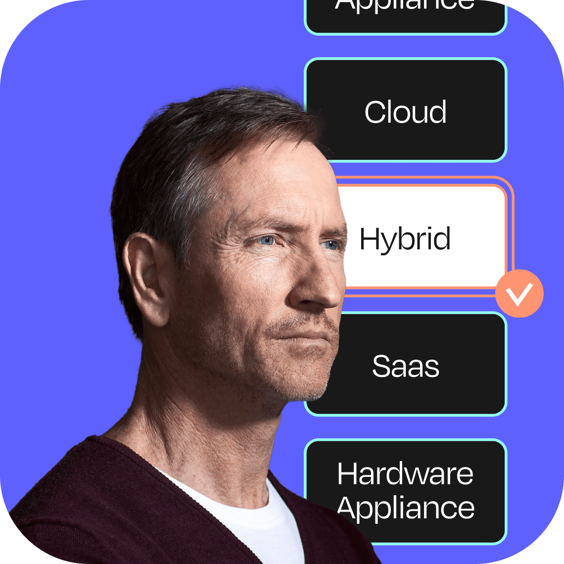 Home Image1 photo of man looking to the right with list of different PKI setup options