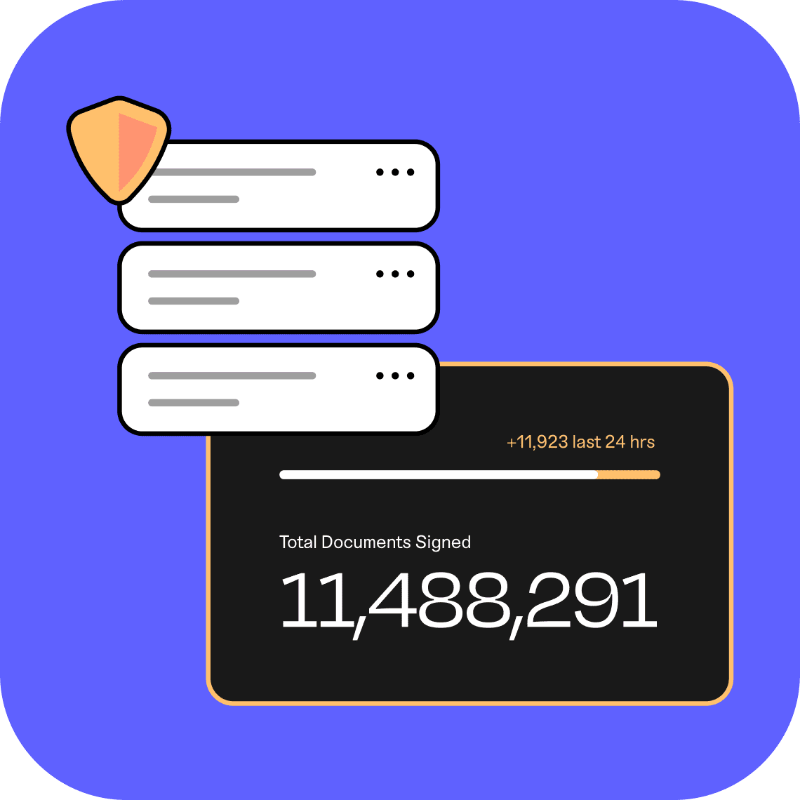 illustration graphique montrant plus de 11 millions de documents signés