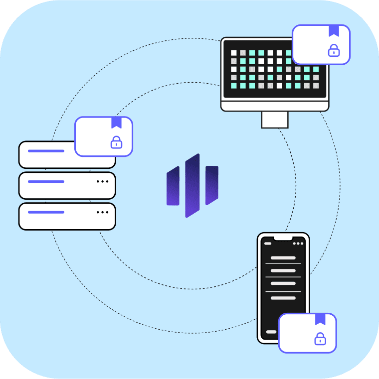 graphic illustration of connected devices