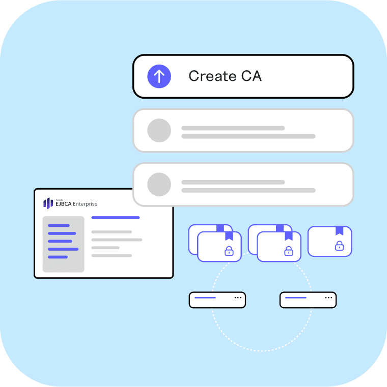 graphic illustration of EJBCA Enterprise interface