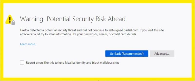 firefox warning