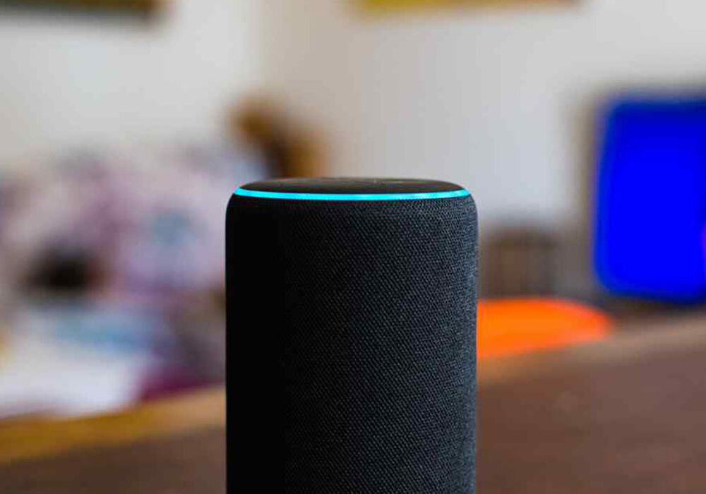 photo of an amazon alexa device