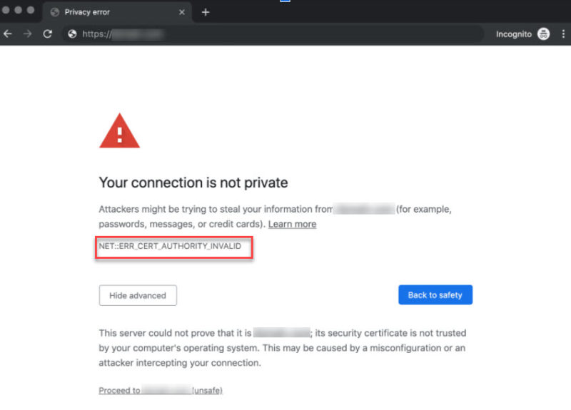 What is a certificate authority - Connection Unsafe