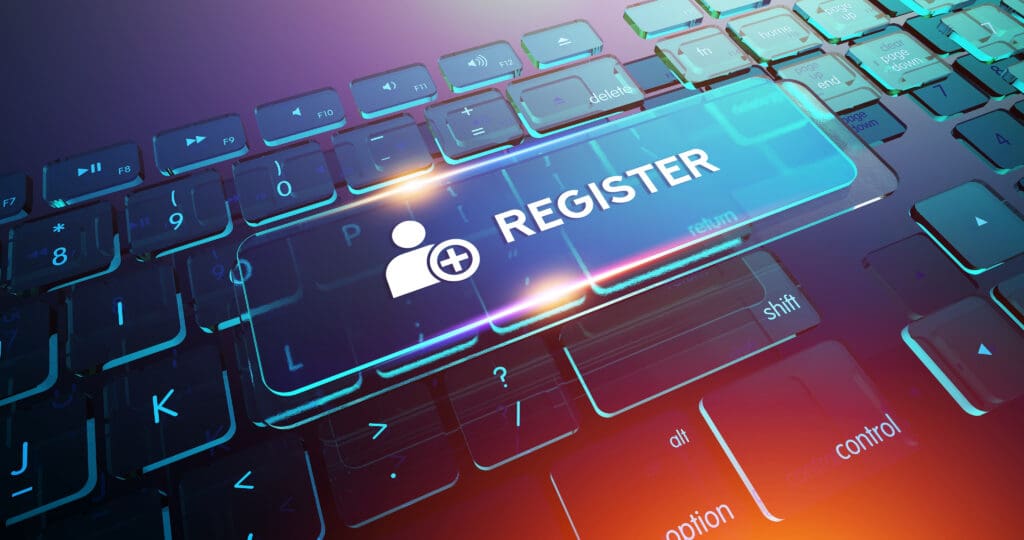 REGISTER Button On Computer Keyboard