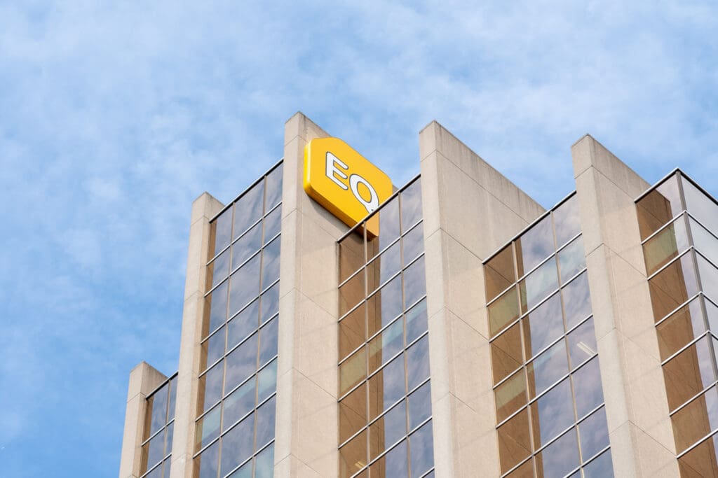 EQ Bank sign at their headquarters in Toronto, Canada.
