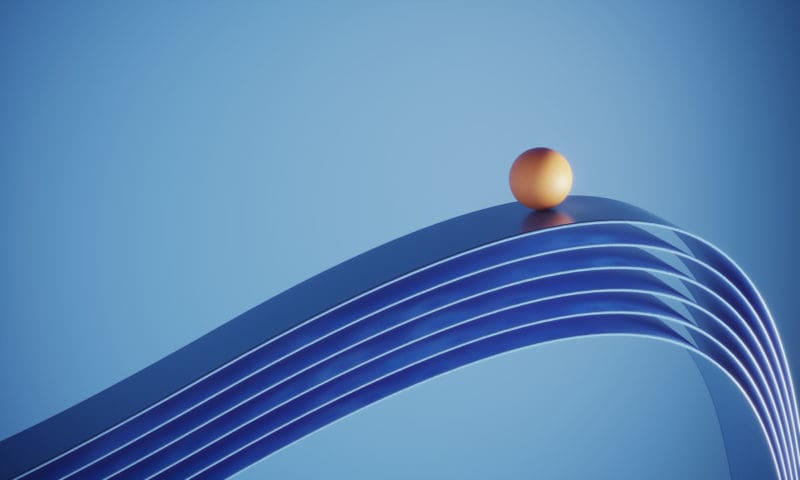 Blue elliptic curve with ball