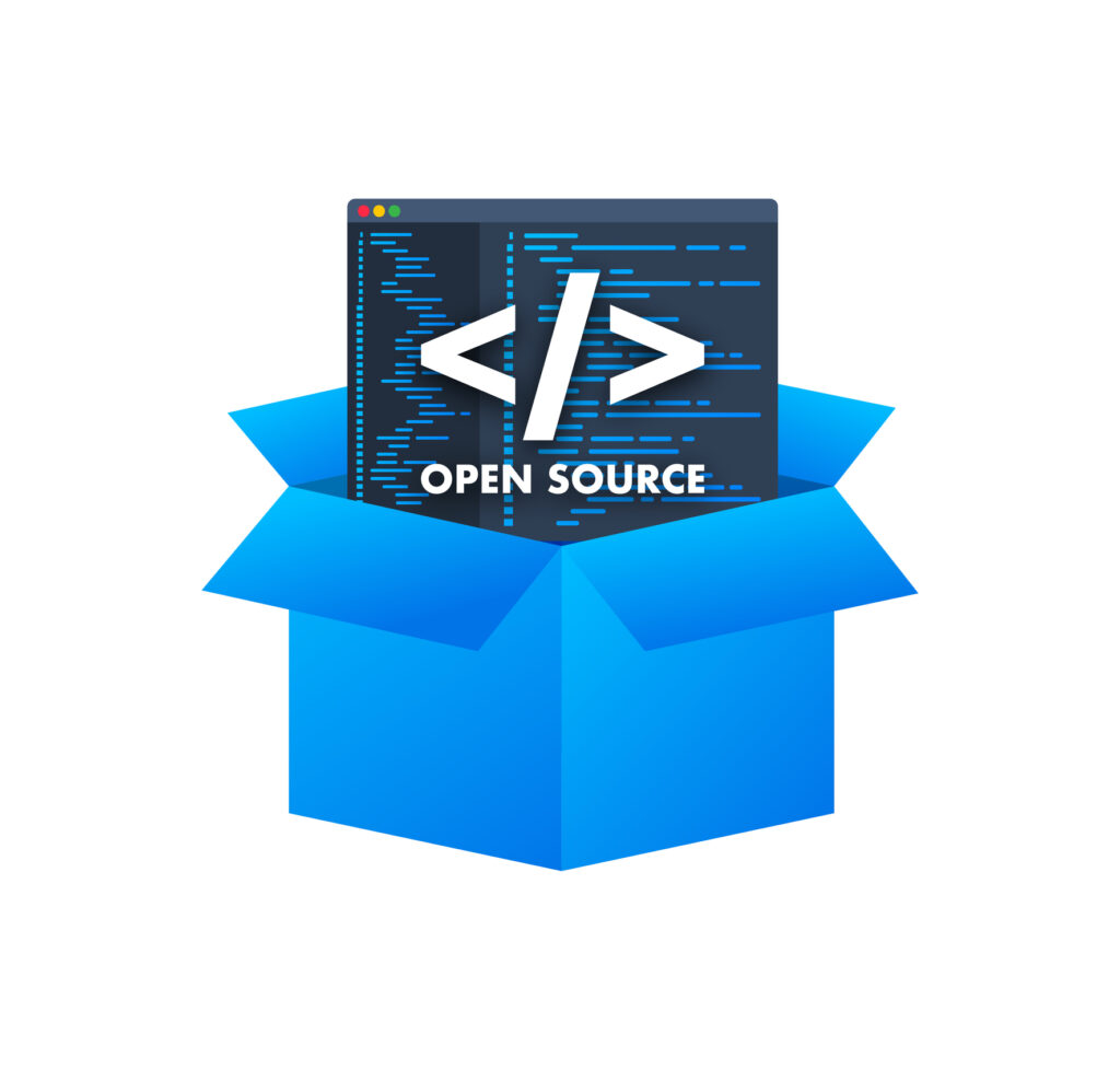 Software Development And Digital Technology Concept. Open Source