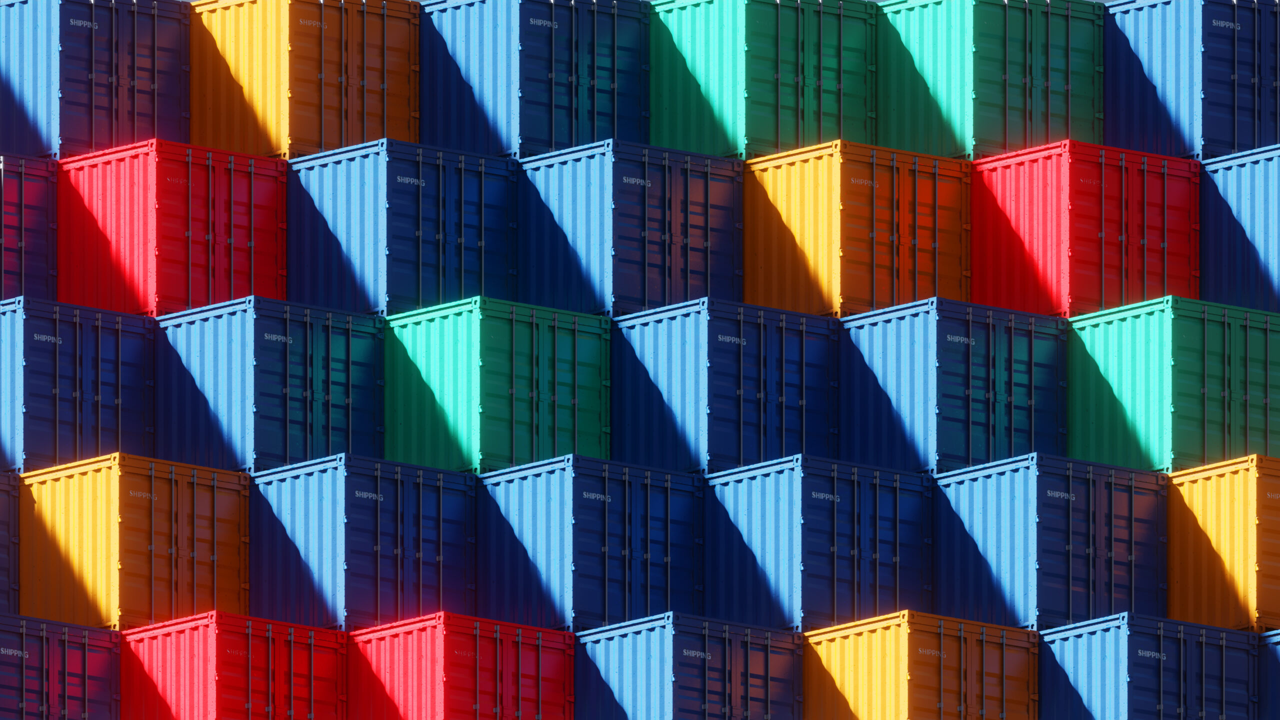 photo of stacked multicolored shipping containers