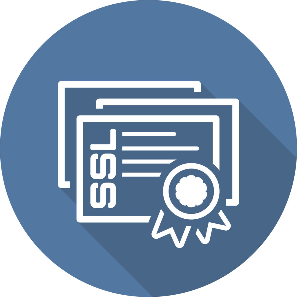SSL Certificates Icon. Flat Design