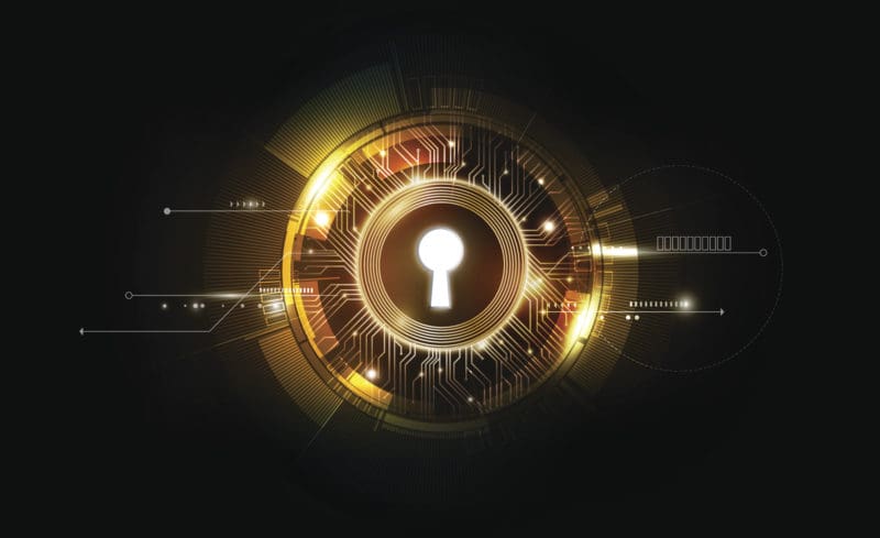 computer illustration of a digital lock