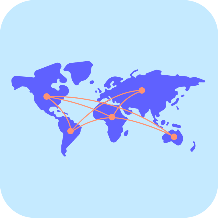 graphic illustration of world map with connected lines