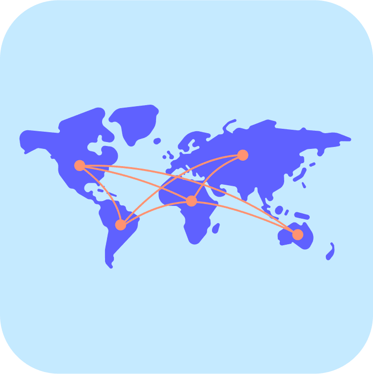 graphic illustration of world map with connected lines