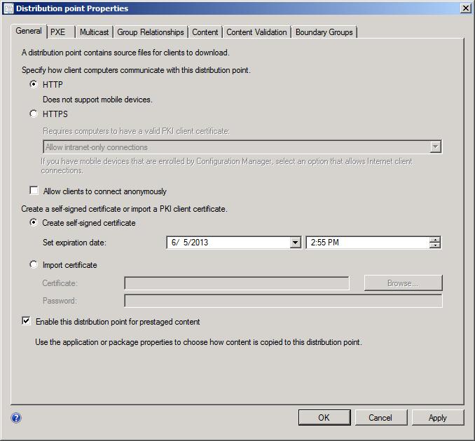 How To Set Up A Pre-Staged Distribution Point In SCCM