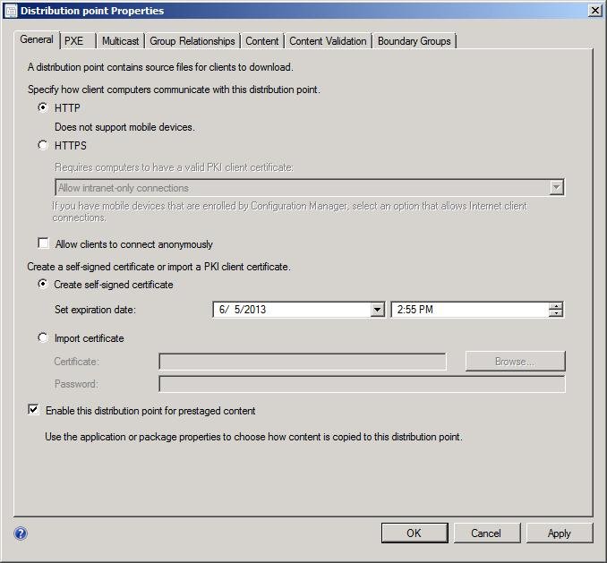 Pre-Staging a Distribution Point in System Center Configuration Manager (SCCM) 2012