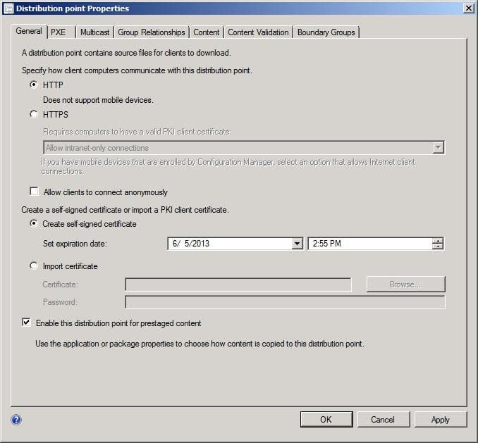 Pre-Staging a Distribution Point in System Center Configuration Manager (SCCM) 2012