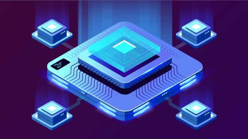 computer illustration of quantum computers