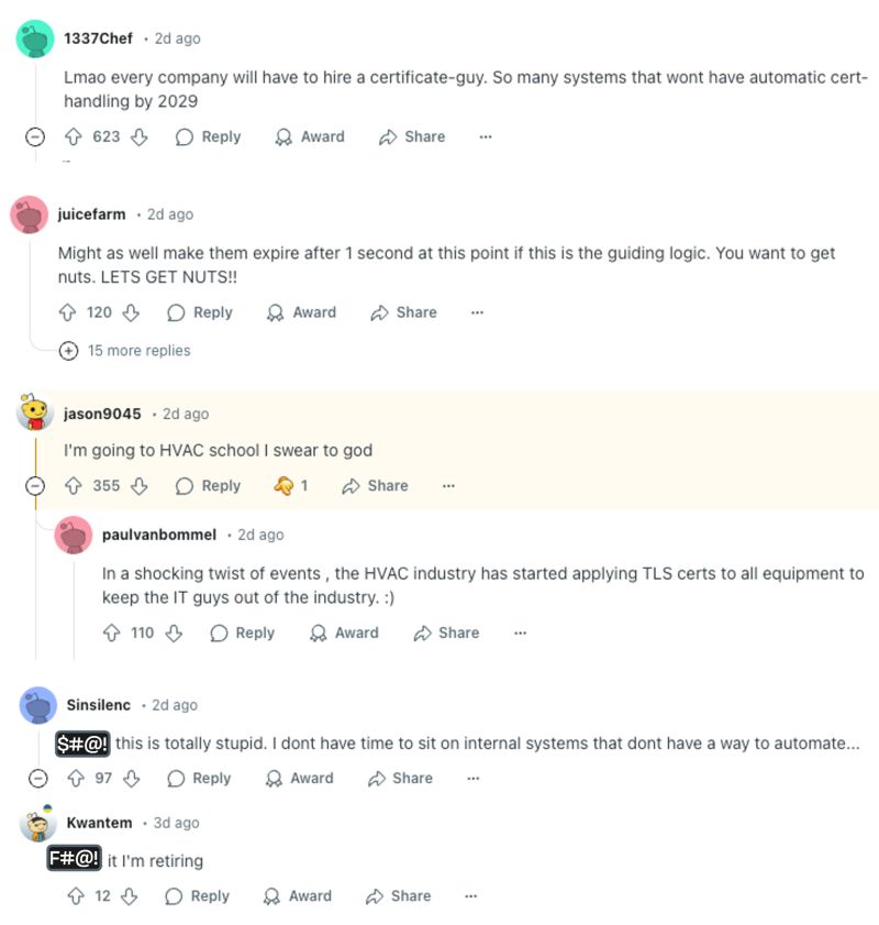 Angry IT staff in a Reddit forum