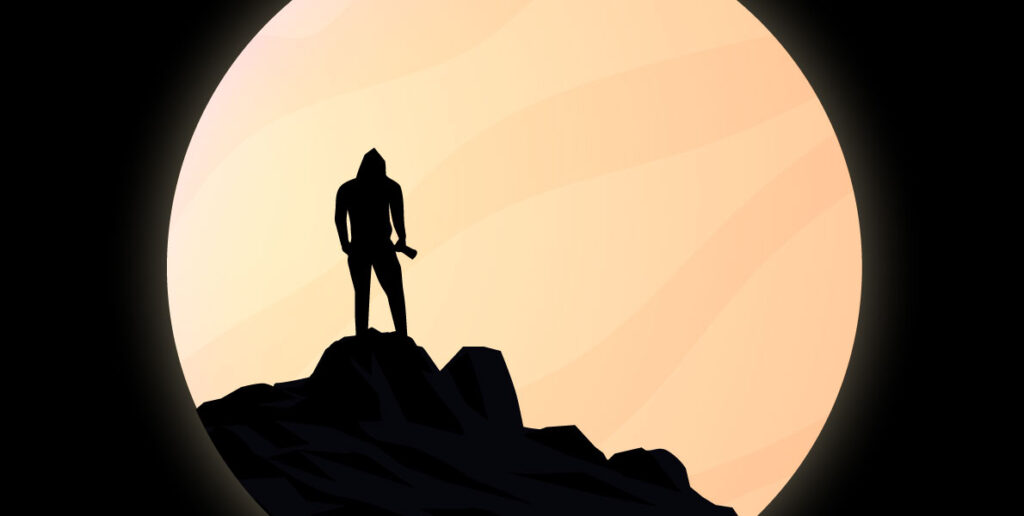 Dark Side of Digital Trust silhouette person on rocks