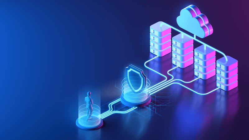 computer illustration of security protecting networked devices