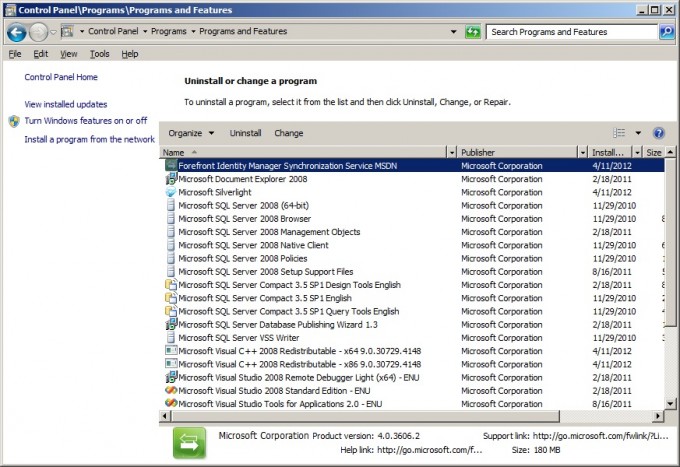 FIM 2010 R2 Upgrade: How To Tell If MSDN Was Installed