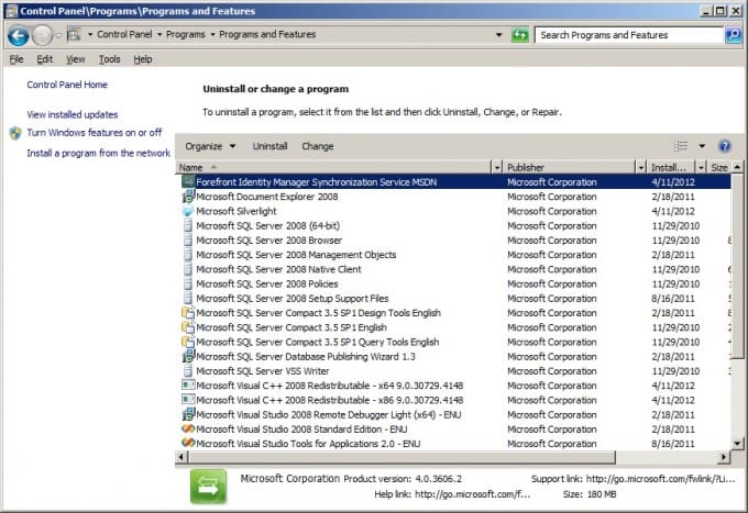 FIM 2010 R2 Upgrade: How To Tell If MSDN Was Installed