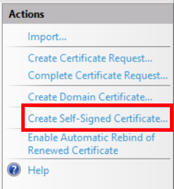 create self signed certificate